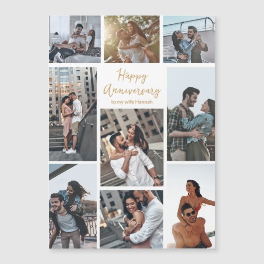 Romantisch Custom Jubileum Fotocollage Magneet (Voorkant)