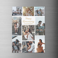 Romantisch Custom Jubileum Fotocollage Magneet