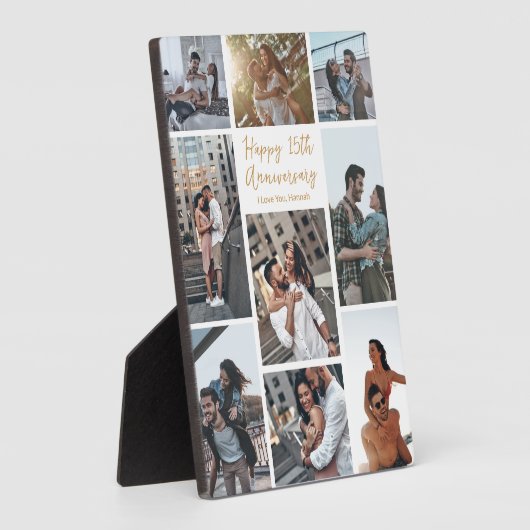 Romantisch Custom Jubileum Modern Collage Foto Fotoplaat (Zijkant)
