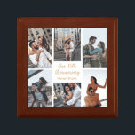 Romantisch Custom Paar Fotocollage Jubileum Cadeaudoosje<br><div class="desc">Chique aanpasbare fotocollage jubileum geschenkdoos voor uw vrouw of vriendin bij uw feest van de liefde. Voeg 6 van je favoriete relatie-,  verloving- of trouwfoto's toe en bestel als een romantisch cadeau voor je partner. Een prachtig gepersonaliseerd cadeau vol herinneringen.</div>
