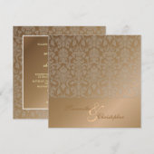  + Romantisch Damask Huwelijksuitnodigingen Kaart (Voorkant / Achterkant)