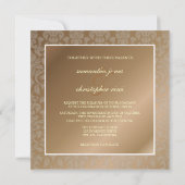  + Romantisch Damask Huwelijksuitnodigingen Kaart (Achterkant)