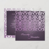 +ROMANTISCH DAMASK/PAARS/INVITATIES KAART (Voorkant / Achterkant)