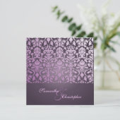 +ROMANTISCH DAMASK/PAARS/INVITATIES KAART (Staand voorkant)