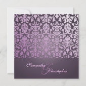 +ROMANTISCH DAMASK/PAARS/INVITATIES KAART (Voorkant)