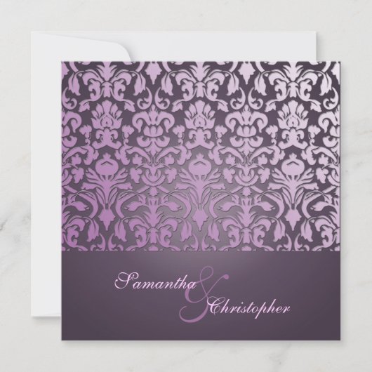 +ROMANTISCH DAMASK/PAARS/INVITATIES KAART (Voorkant)