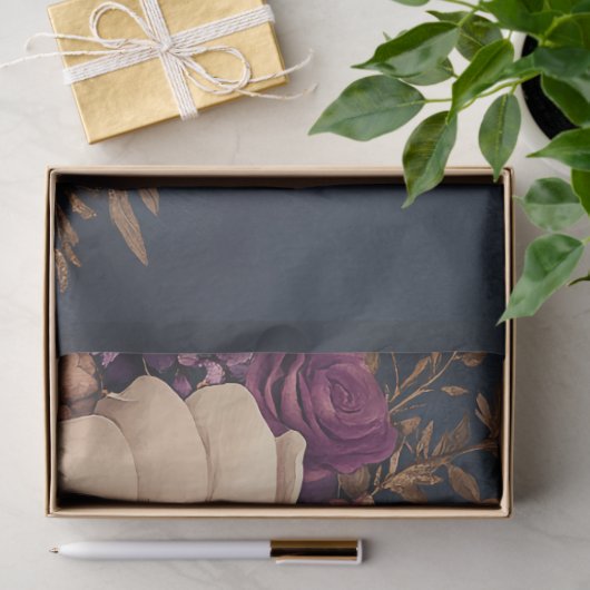 Romantisch Dark Moody Bloemen Boeket Tissuepapier (Geschenk)