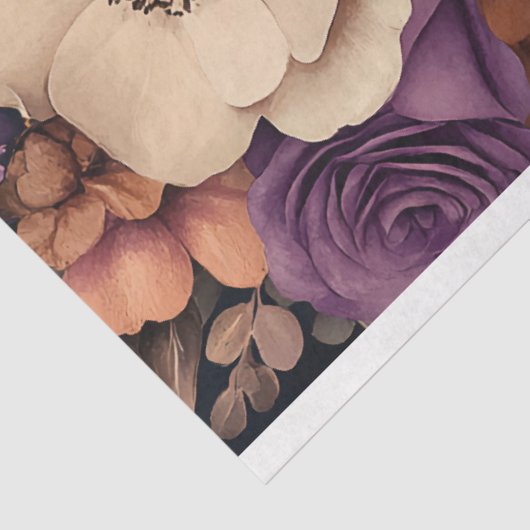 Romantisch Dark Moody Bloemen Boeket Tissuepapier (Detail)