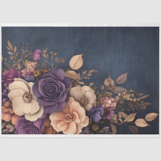 Romantisch Dark Moody Bloemen Boeket Tissuepapier (Voorkant)
