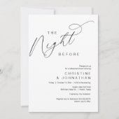 Romantisch de avond voor bruiloft repetitie diner kaart (Voorkant)