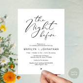 Romantisch de avond voor bruiloft repetitie diner kaart