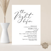 Romantisch de avond voor bruiloft repetitie diner kaart