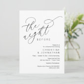 Romantisch de avond voor bruiloft repetitie diner kaart (Staand voorkant)