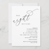 Romantisch de avond voor bruiloft repetitie diner kaart (Voorkant)