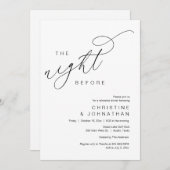 Romantisch de avond voor bruiloft repetitie diner kaart (Voorkant / Achterkant)