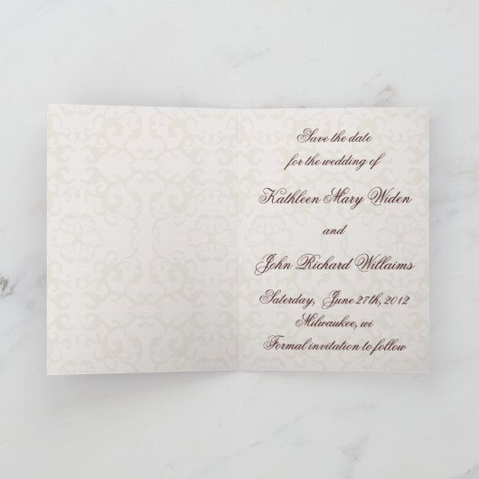 Romantisch De datumkaart opslaan met tekst Aankondiging (Binnen)