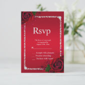 Romantisch Decoratief Rozen Verjaardagsfeest RSVP Kaartje (Staand voorkant)