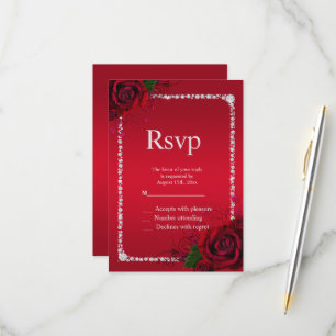Romantisch Decoratief Rozen Verjaardagsfeest RSVP Kaartje