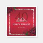 Romantisch Decoratief Rozen Verjaardagsfeest Servet (Voorkant)