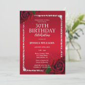 Romantisch decoratieve rozen verjaardagsfeest kaart (Staand voorkant)