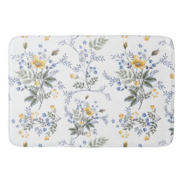 romantisch delicaat wilde bloem patroon Geel blauw Badmat