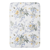 romantisch delicaat wilde bloem patroon Geel blauw Badmat (Voorkant Verticaal)
