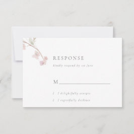 Romantisch Delicate Blush Bloemen Huwelijk RSVP Ka