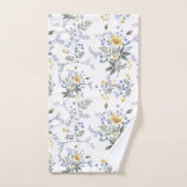 romantisch delicate wilde bloem motief Geel blauw Bad Handdoek (Handdoek)