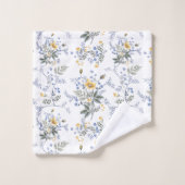 romantisch delicate wilde bloem motief Geel blauw Bad Handdoek (Wasdoekje)