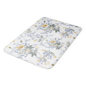 romantisch delicate wilde bloem motief Geel blauw Badmat (Gekanteld)