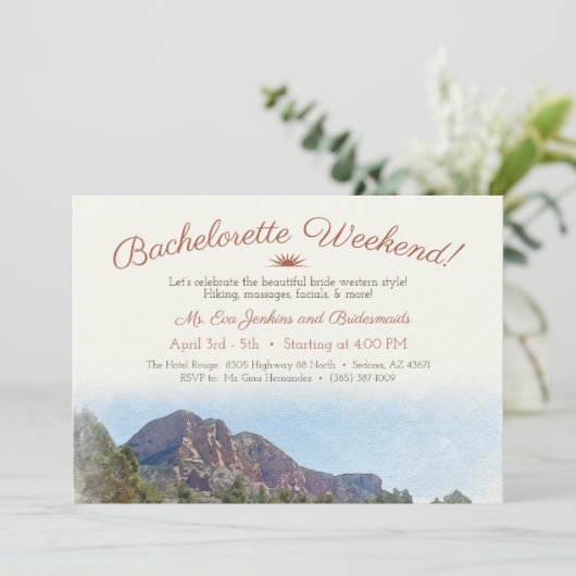 Romantisch Dessert Bachelorette Weekend Kaart (Staand voorkant)