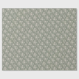 Romantisch diep saliegroen watercolor bloemmotief cadeaupapier