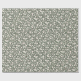 Romantisch diep saliegroen watercolor bloemmotief cadeaupapier