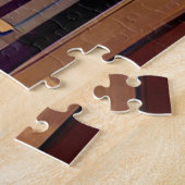 Romantisch diner bloemblaadjes op de bries raam legpuzzel (Zijkant)