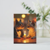 Romantisch diner briefkaart (Staand voorkant)