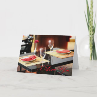 Romantisch diner voor twee Valentijn Feestdagen Kaart