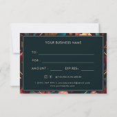 Romantisch donker bloemstuk zakelijke cadeaubon (Achterkant)