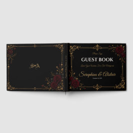 Romantisch Donker Gotisch Rozen Huwelijksgastenboe Gastenboek