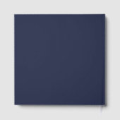 Romantisch Donker Marine Blauw Goud Folie Monogram Gastenboek (Achterkant)