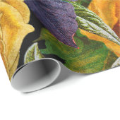 Romantisch donker roos bloempatroon cadeaupapier (Rol Hoek)