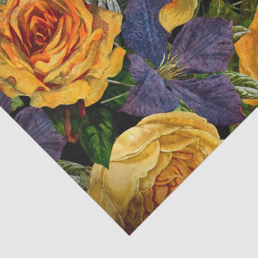 Romantisch donker roos bloempatroon tissuepapier (Detail)