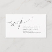 Romantisch, Donkergrijs, Uitnodiging RSVP, Reageer Informatiekaartje (Voorkant)