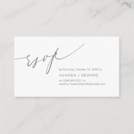 Romantisch, Donkergrijs, Uitnodiging RSVP, Reageer Informatiekaartje