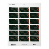 Romantisch donkergroen tuin trouwadres etiket (Full Sheet)