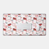 Romantisch Doodles-patroon Bureaumat (Keyboard & Muis)