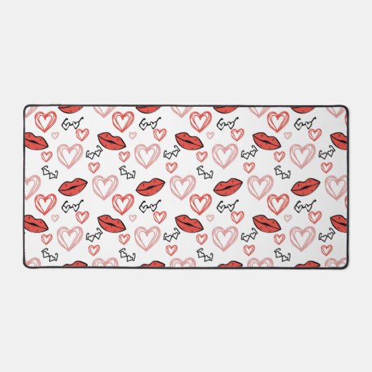 Romantisch Doodles-patroon Bureaumat (Voorkant)