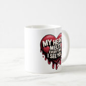 Romantisch Dripping Heart Design Koffiemok (Voorkant rechts)