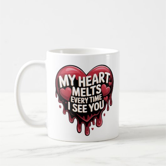 Romantisch Dripping Heart Design Koffiemok (Links)