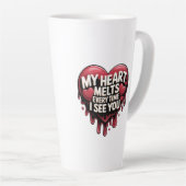 Romantisch Dripping Heart Design Latte Mok (Rechterhoek)