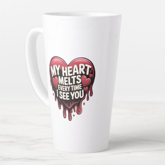Romantisch Dripping Heart Design Latte Mok (Linkerhoek)